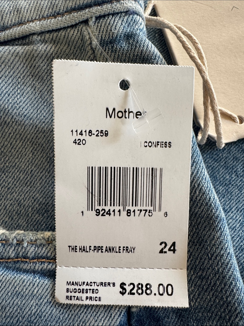 MOTHER Light Blue Wide-Leg Frayed Hem Jeans - Picture 5 of 8